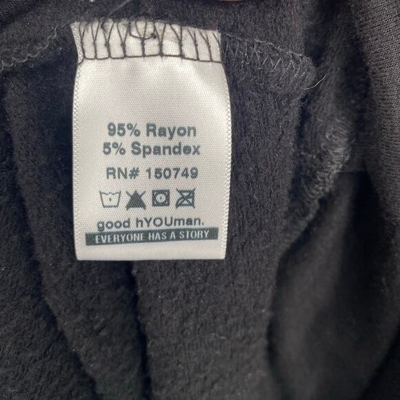 Good hYOUman Top women’s XL Oversized Black Cowl Neck Oversized Bkack Pullover - Picture 4 of 8